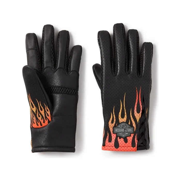 Harley-Davidson® Bar & Shield Blaze Perforated Leather Gloves