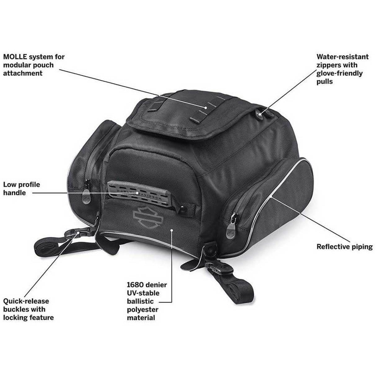 Harley-Davidson® Onyx Premium Luggage Tail Bag, Fits Passenger Pillions - Image 4