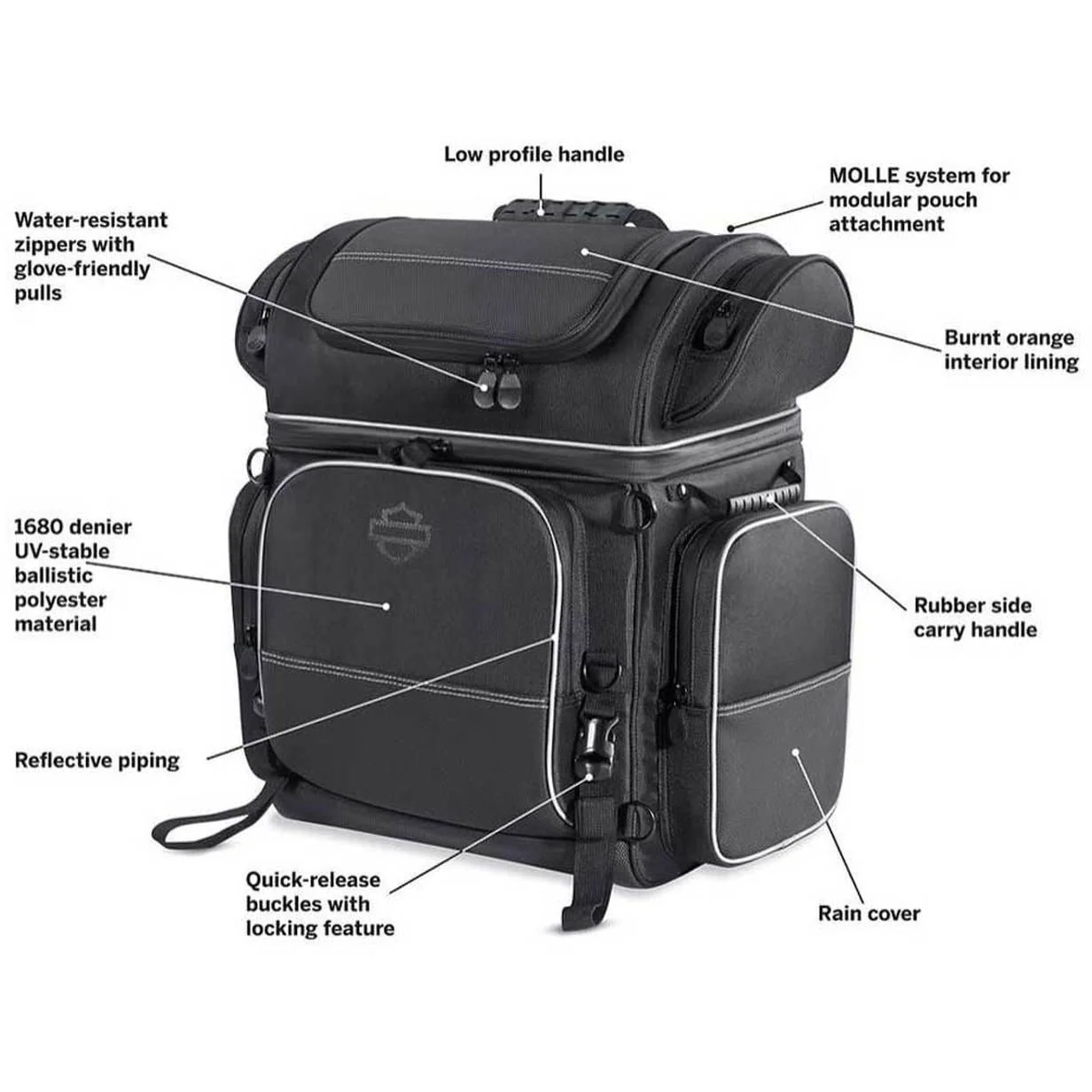 Harley-Davidson® Onyx Premium Luggage Touring Bag, Universal Fit - Image 3
