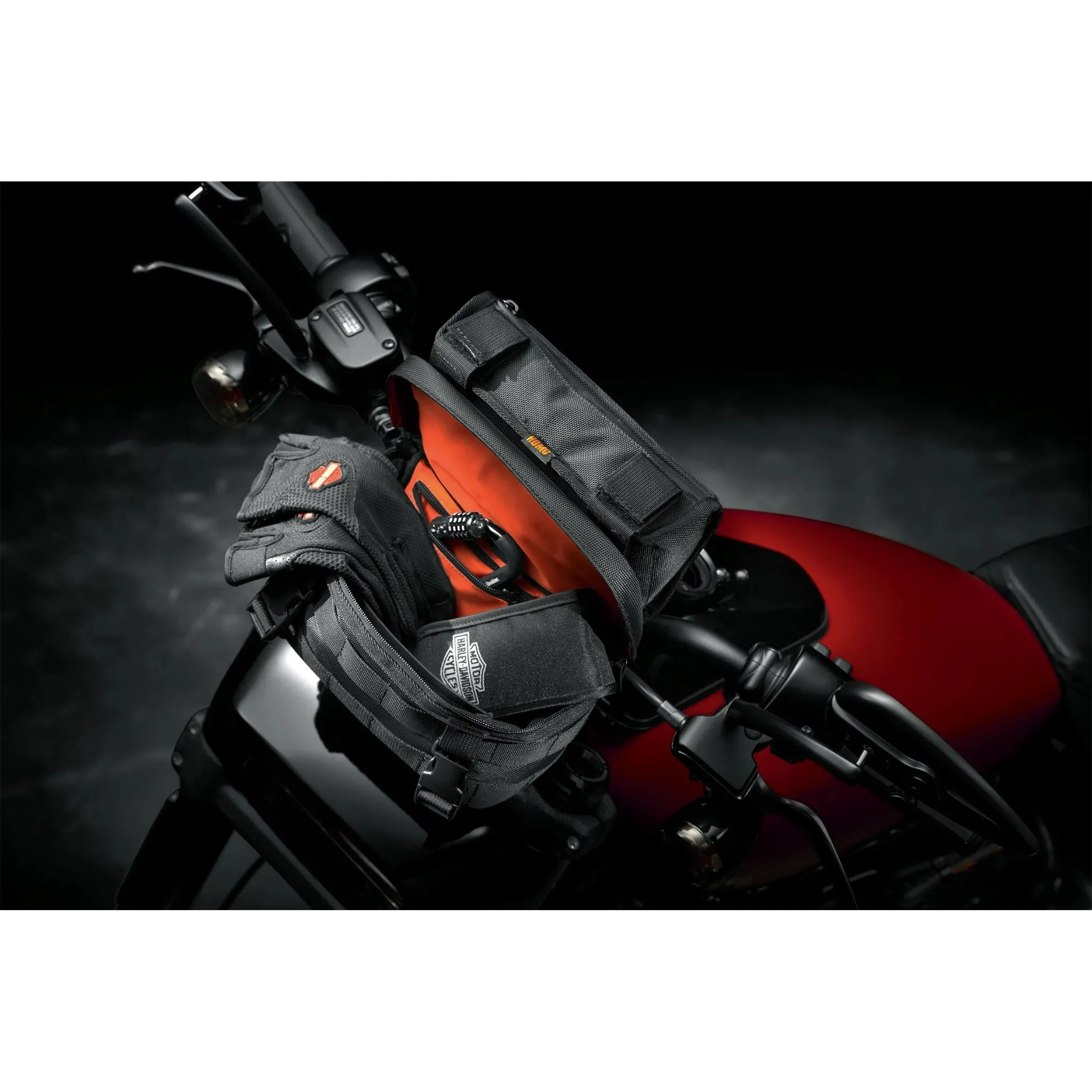 Harley-Davidson® Overwatch Large Handlebar Bag, Universal Fit - Black - Image 7