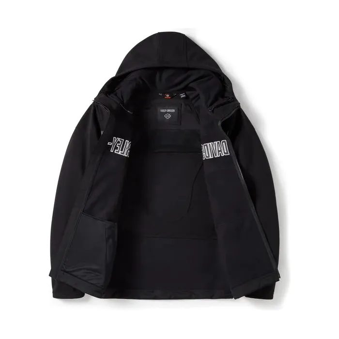 Harley-Davidson® Trenton Deflector 2.0 Hooded Riding Fleece - Harley Black - Image 3