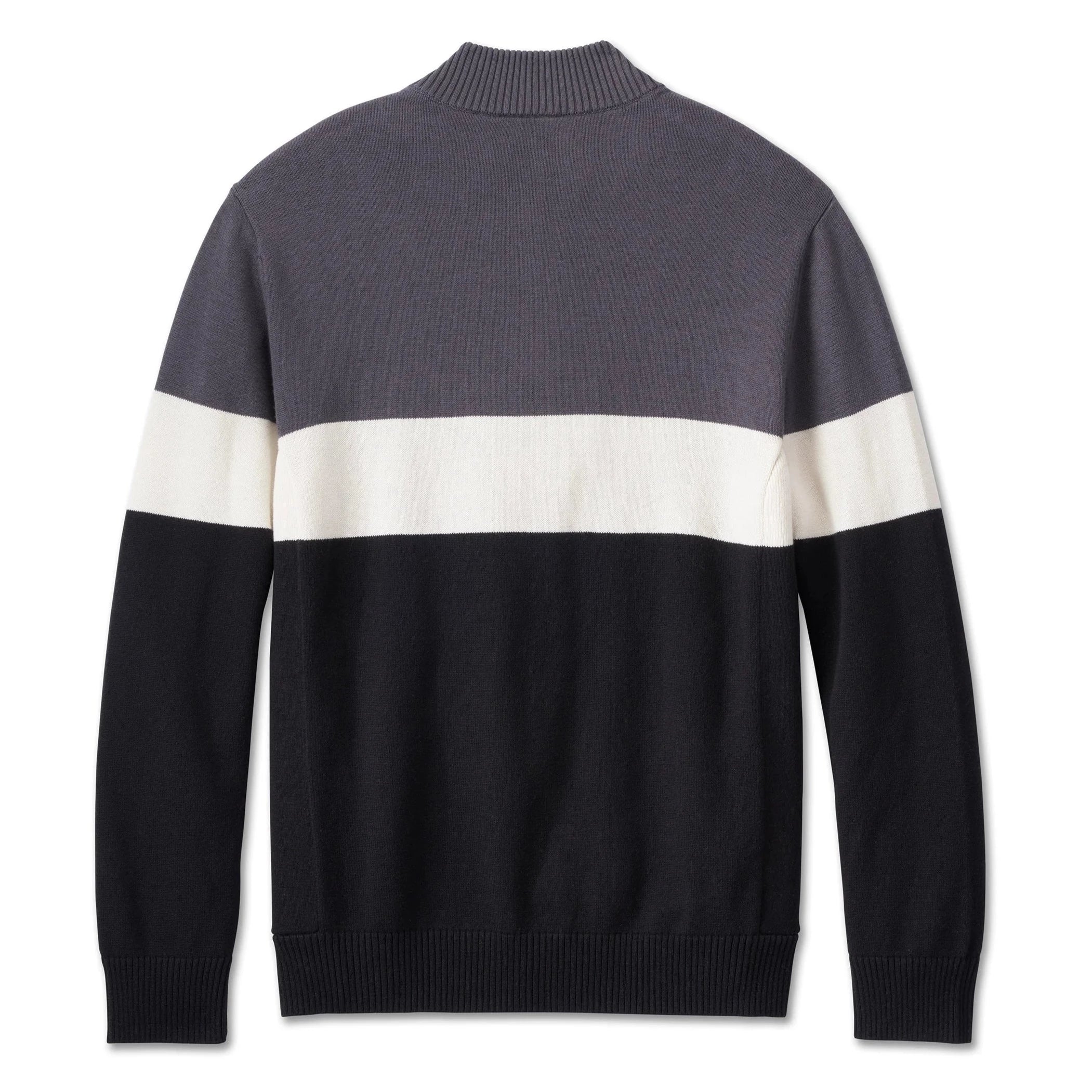 Harley-Davidson® Men's Darting 1/4 Zip Sweater - Colorblocked - Black Beauty - Image 2