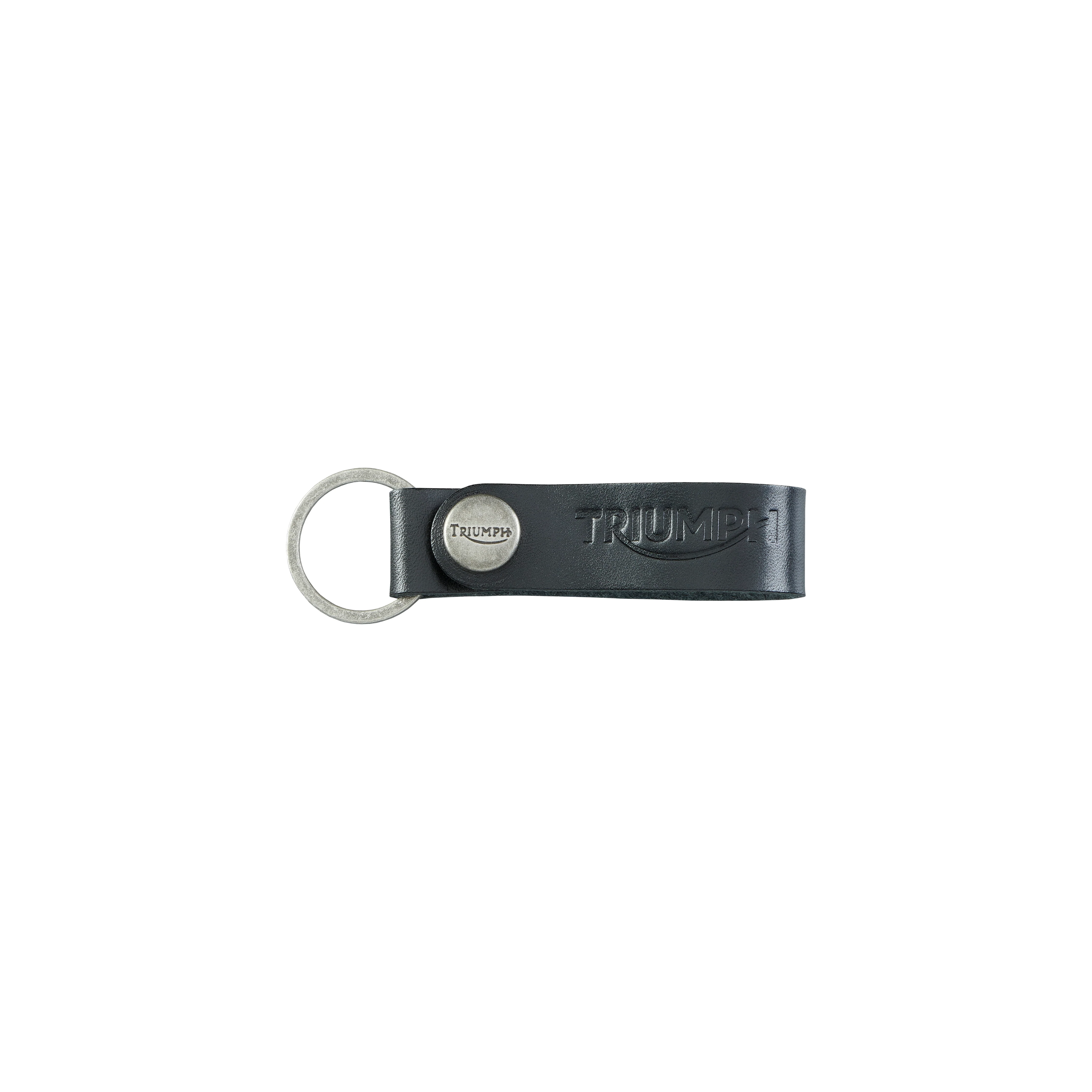 Triumph Black Leather Keyring - Premium Leather Keychain - Image 2