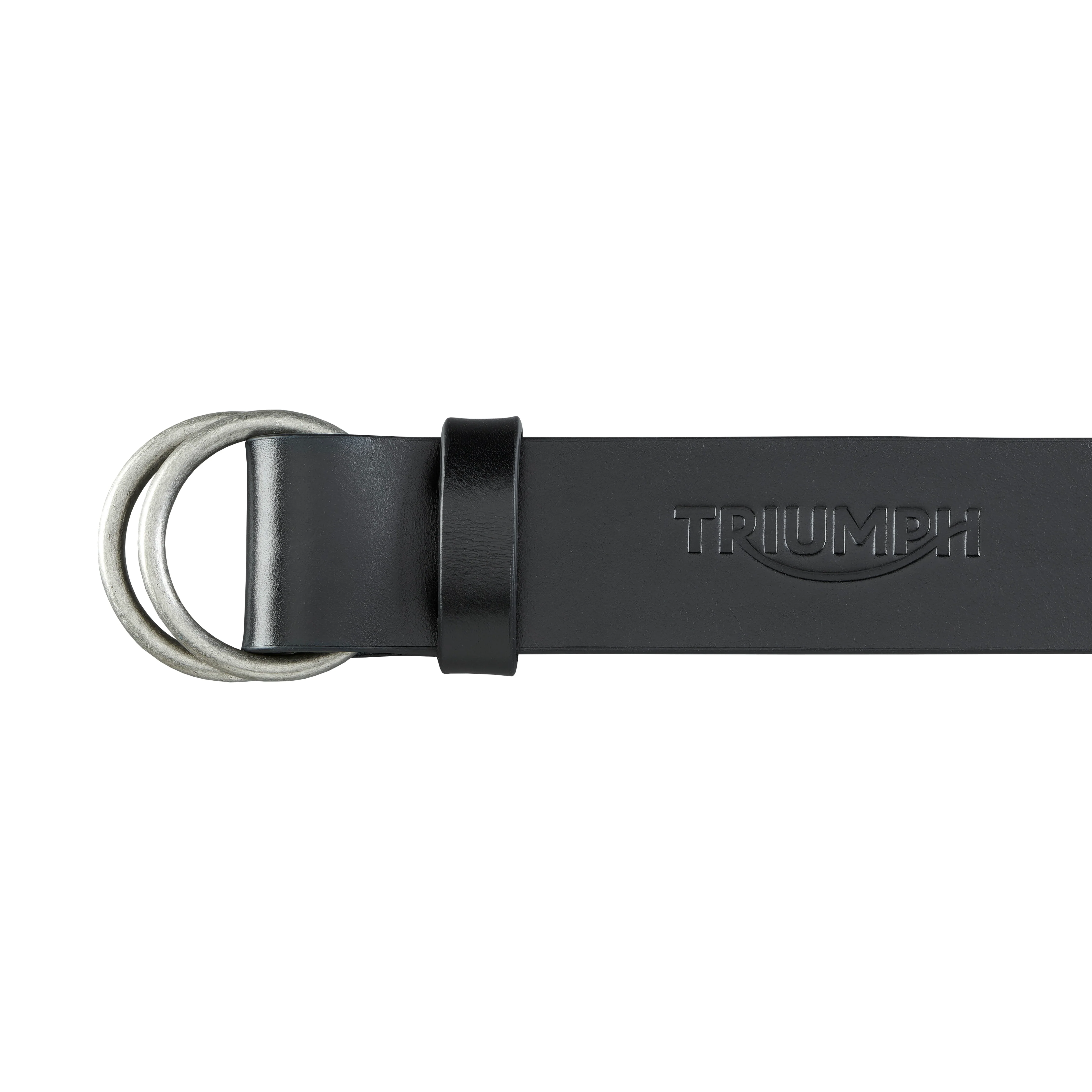 Triumph Black Leather O-Ring Belt - Premium Leather Belt for Men - Image 3