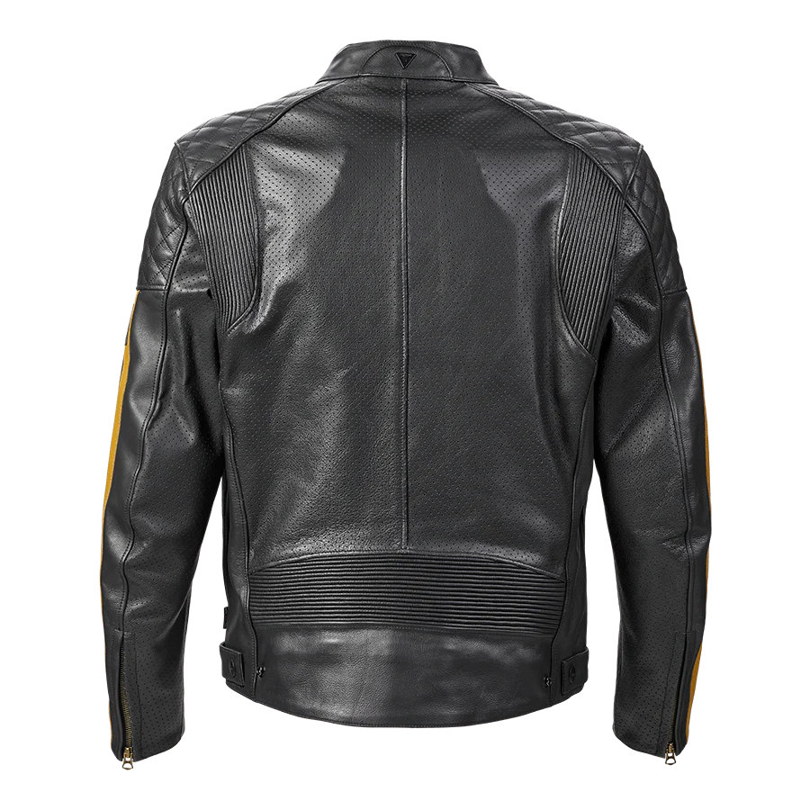Triumph Braddan Air Racing Leather Jacket in Black and Gold - Image 4