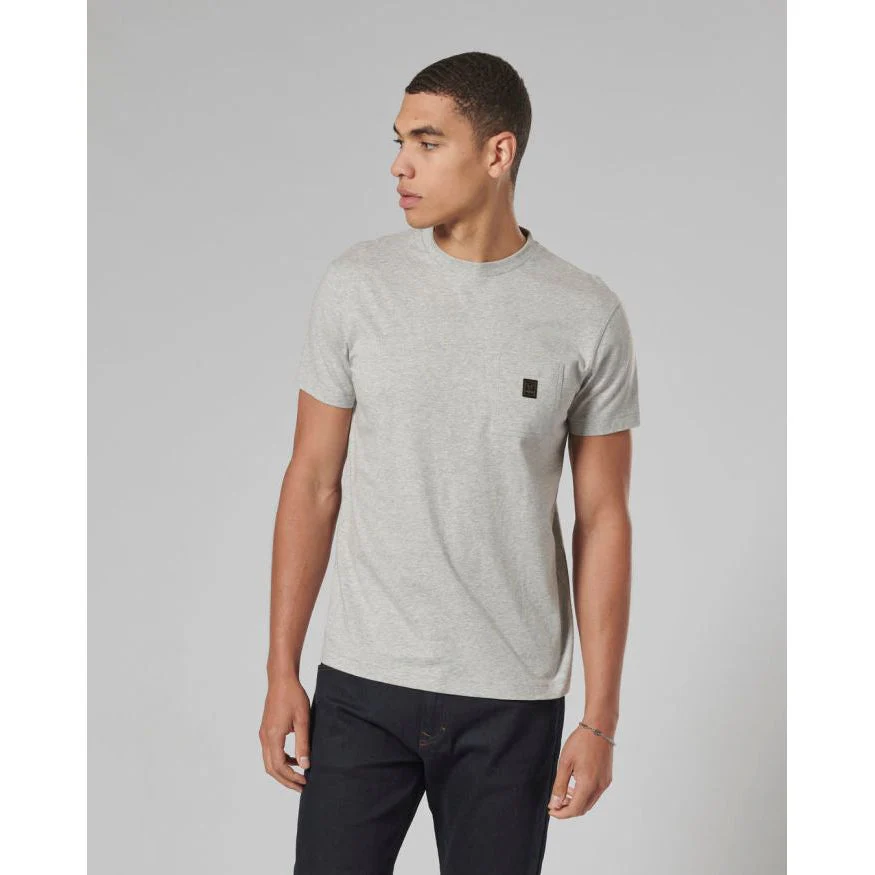 Triumph Ditchling Back Logo Pocket T-Shirt - Grey Marl - Image 4